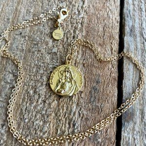 Sacred Heart 22K Gold Necklace Estrella & Luna